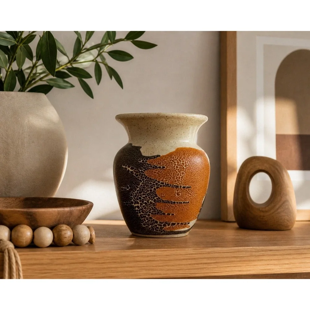 Royal Haeger Earth Wrap Vase Lava Glaze Ceramic MCM Vintage Textured‎ 6